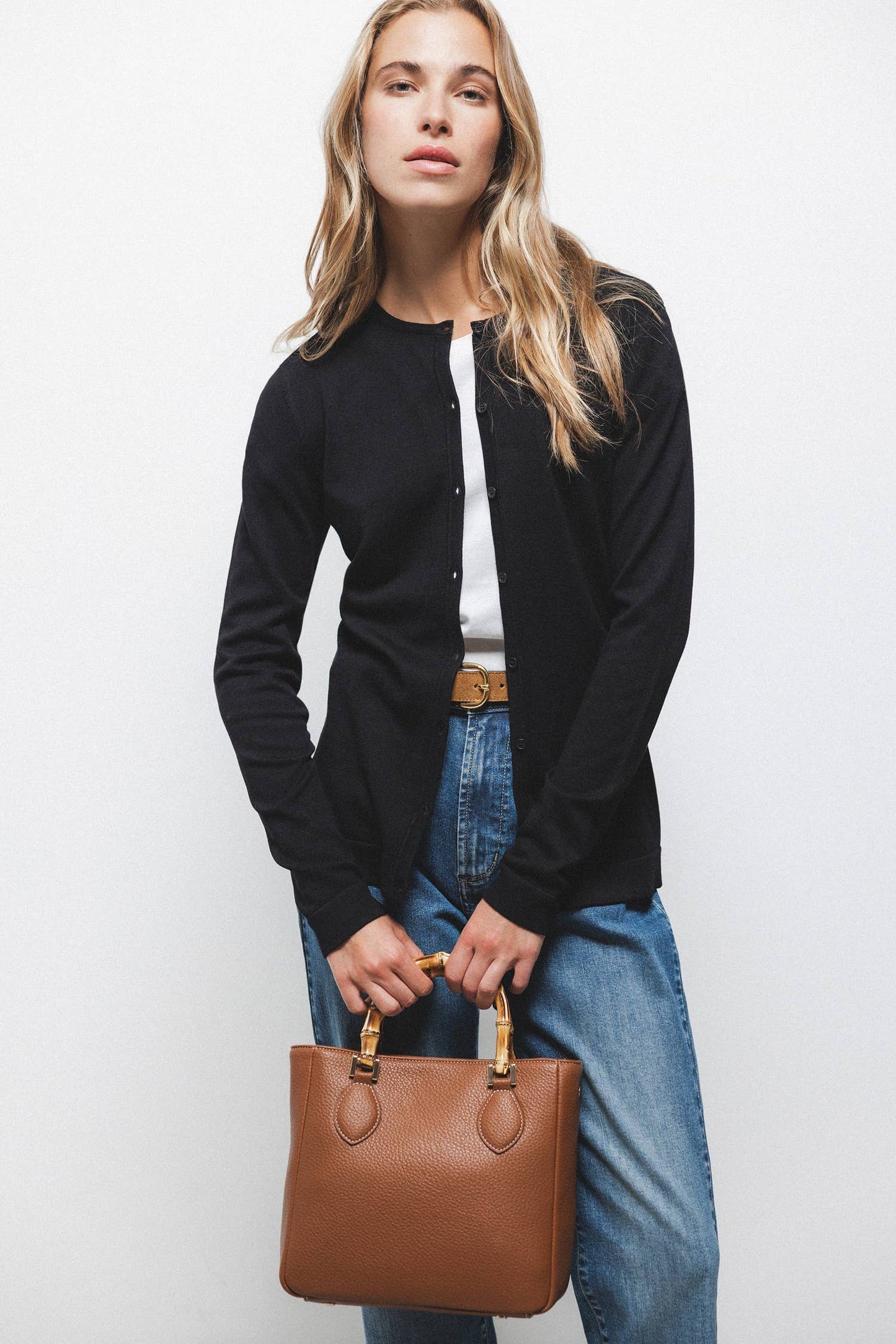 Cardigan in maglia rasata con bottoni