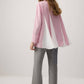 Camicia Oversize a Righe con Dettagli in Chiffon