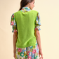 Gilet in maglia a trecce in cotone
