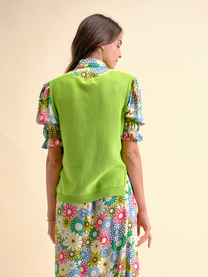 Gilet in maglia a trecce in cotone