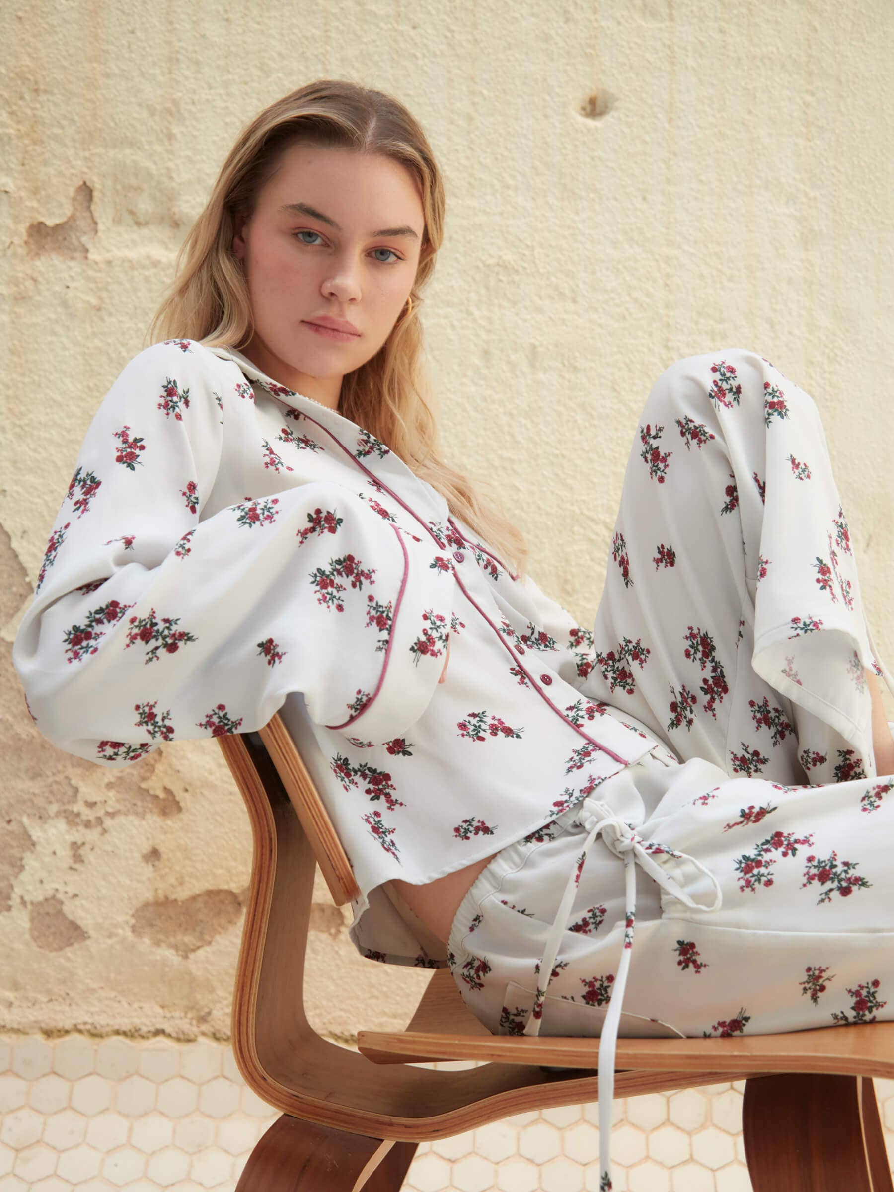 Pantaloni Bloom a stampa floreale con vita elastica