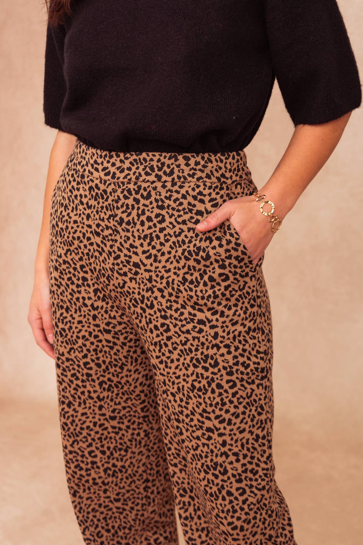 Pantaloni palazzo animalier da donna