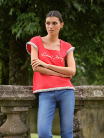 T-shirt Donna Love Story Ricamata