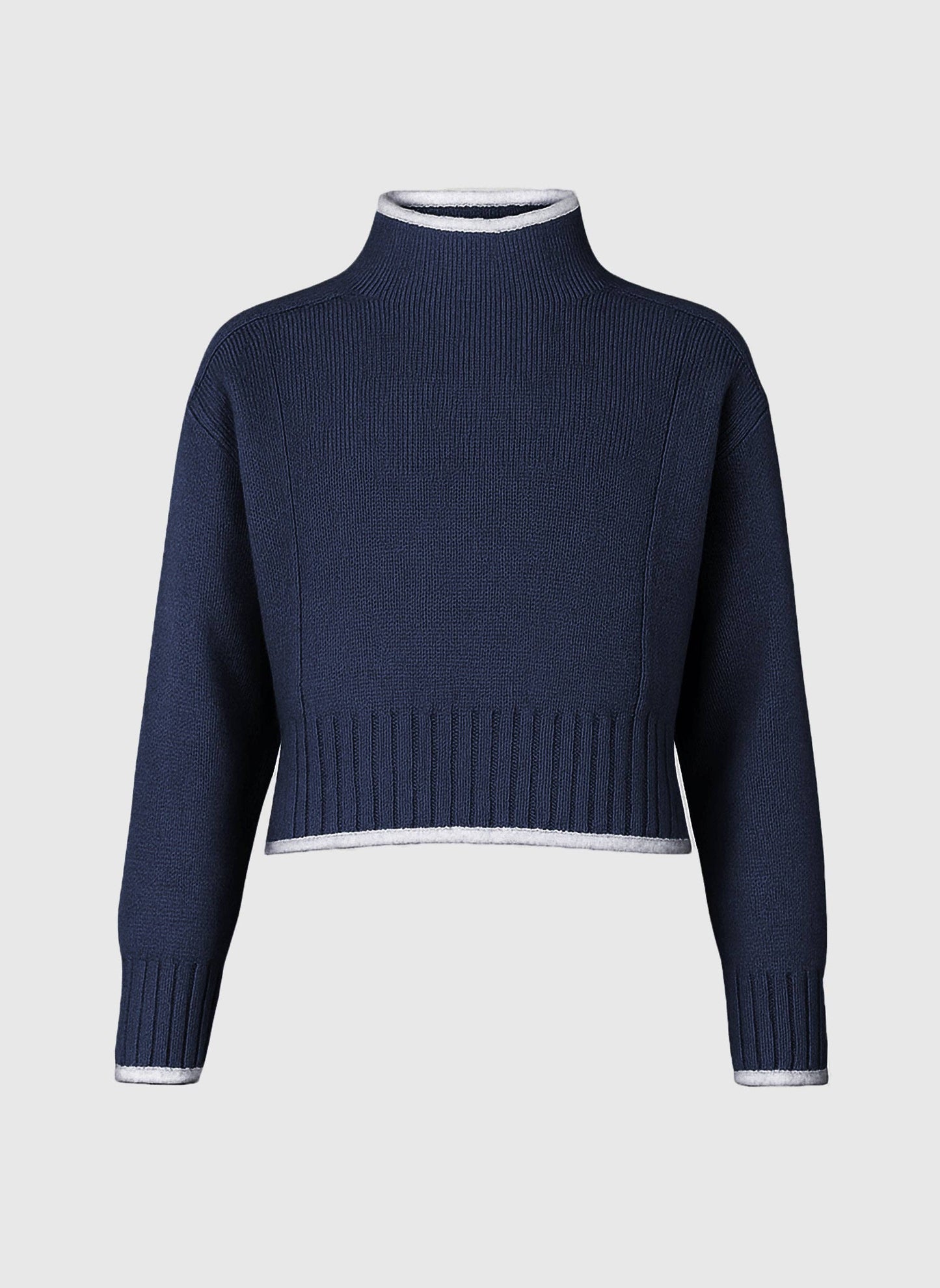 Maglione Lazario blu marino a collo alto