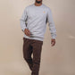 Maglione essenziale in cotone organico grigio mélange