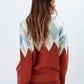Maglione jacquard a rombi multicolor