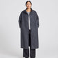 Cappotto lungo oversize Nete in lana riciclata grigio scuro mélange