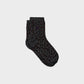 Calze leopardate glitter nero e argento in cotone pettinato