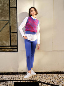 Pantaloni push-up in twill elasticizzato