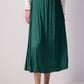 Gonna midi in raso schiacciato verde