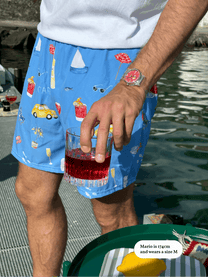 Pantaloncini da piscina Capri con stampa estiva