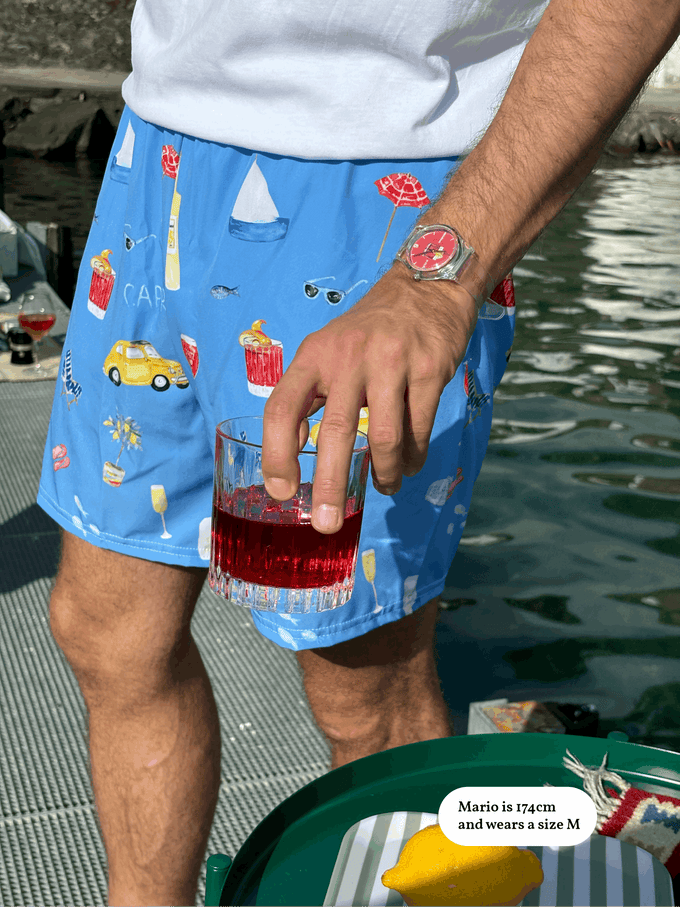 Pantaloncini da piscina Capri con stampa estiva
