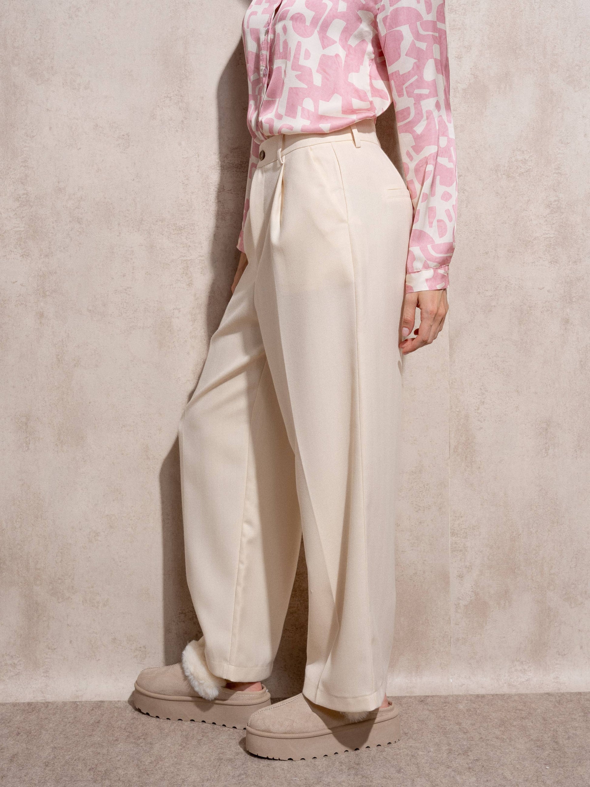 Pantaloni palazzo eleganti a vita alta