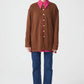 Cardigan lungo marrone con bottoni dorati
