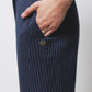 Pantaloni gessati a gamba dritta