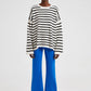 Maglione oversize a righe bianche e nere