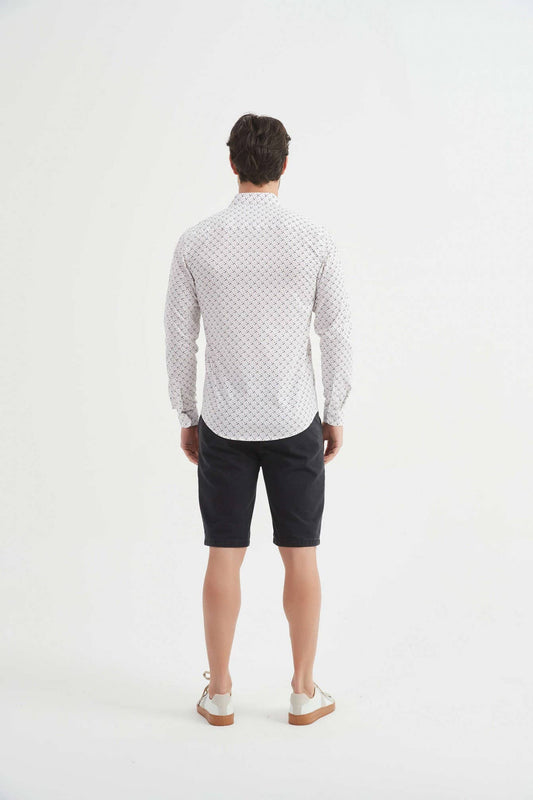 Camicia slim fit Premium con stampa geometrica