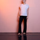T-shirt in cotone con frange sulle spalle