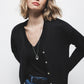 Cardigan in maglia con scollo a V