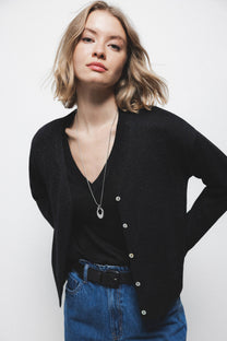 Cardigan in maglia con scollo a V