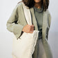 Borsa tote in tela con bordo in pizzo chic