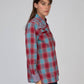 Camicia a quadri western rossa con ricami