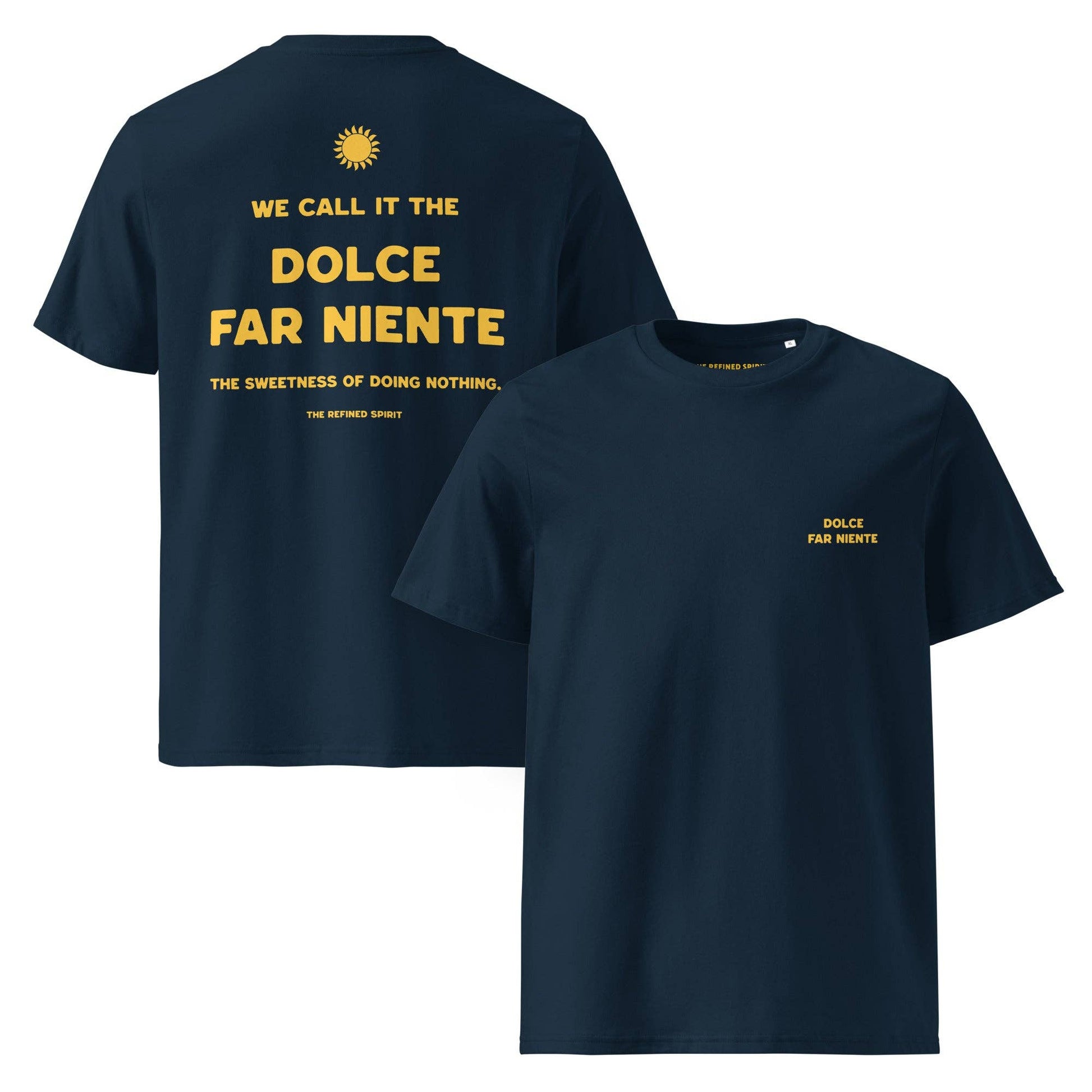 T-shirt unisex in cotone biologico con stampa “Dolce Far Niente”