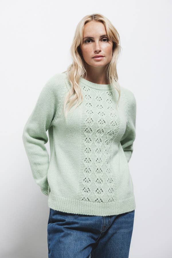 Maglione in maglia strutturata con girocollo