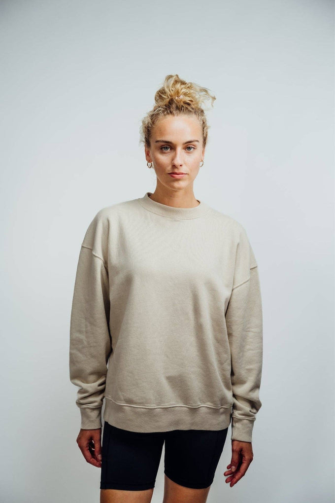 Felpa oversize Positive Mind beige