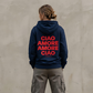 Felpa con cappuccio organica “Ciao Amore”