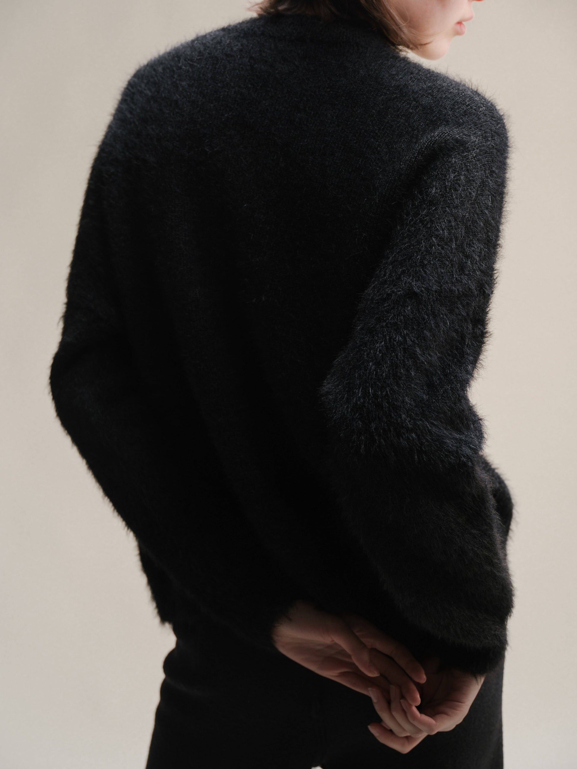 Maglione girocollo in misto baby alpaca