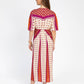 Abito midi Oren arancione con scollo a V