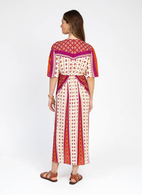 Abito midi Oren arancione con scollo a V