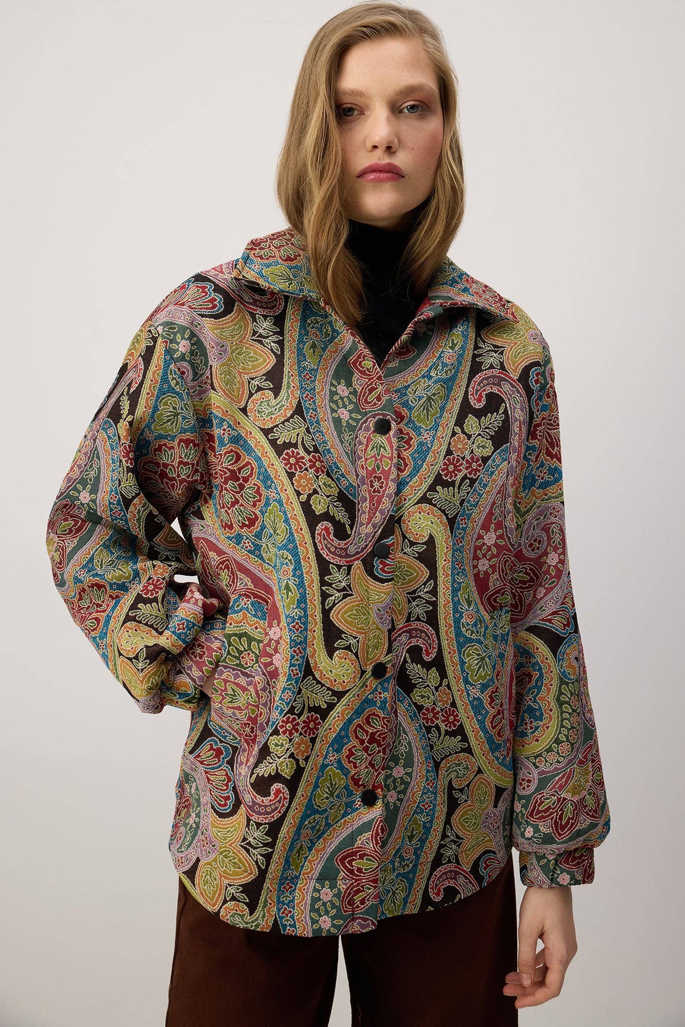 Giacca bomber fantasia paisley multicolor