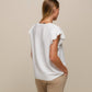 Blusa fluida con scollo a V e maniche arricciate