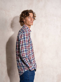 Camicia uomo a quadri in cotone misto