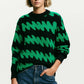 Maglione oversize girocollo fantasia
