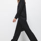 Pantaloni in maglia a coste a gamba dritta