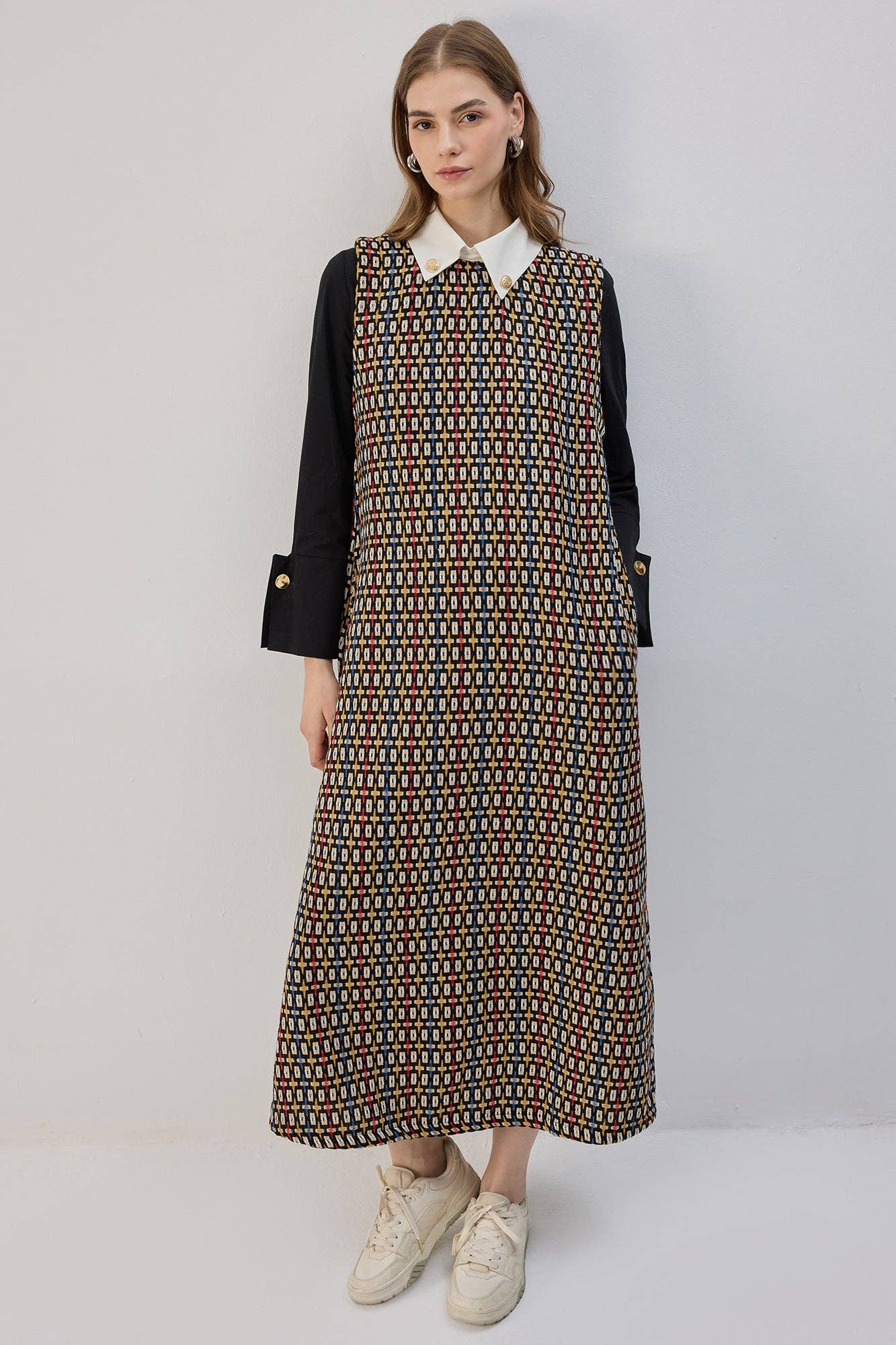 Giacca in tweed con colletto a camicia