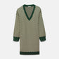 Abito jacquard con scollo a V