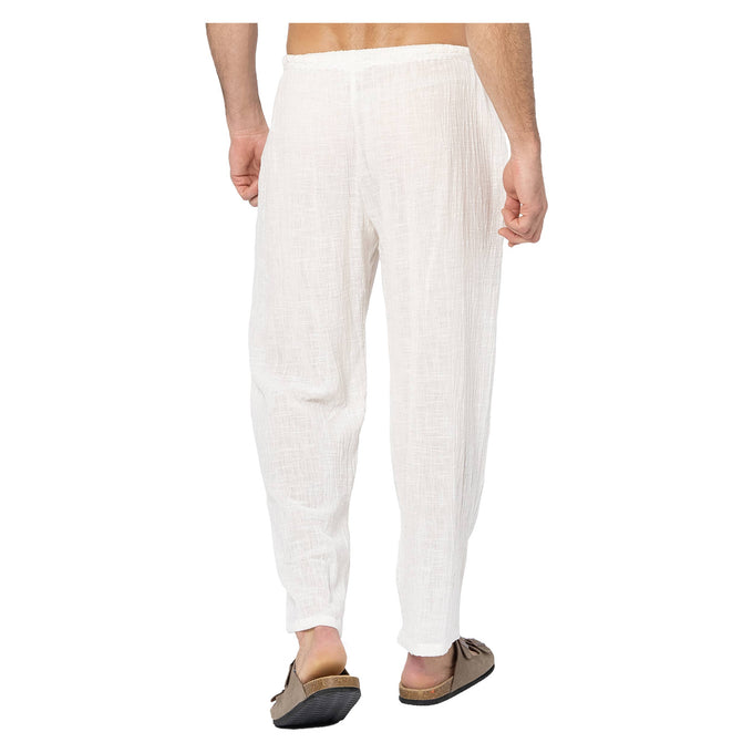 Pantaloni lunghi estivi in cotone bianco