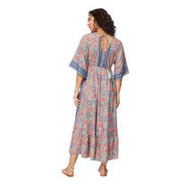 Abito lungo estivo boho con maniche a tre quarti