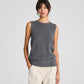 Top in maglia Sofie in cotone organico grigio scuro mélange