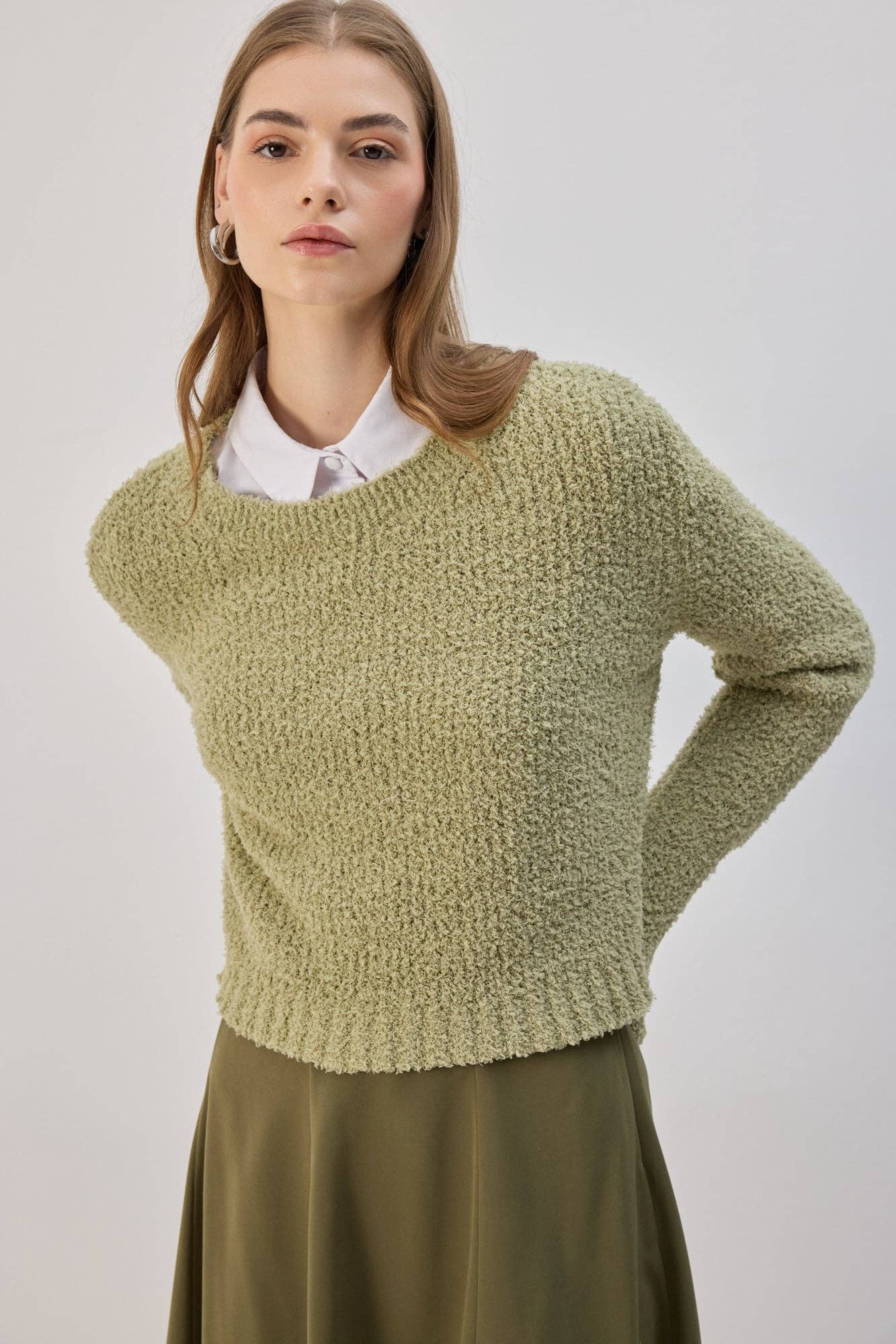 Maglione corto in maglia morbida