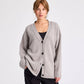Cardigan Edith in lana d’agnello grigio pietra