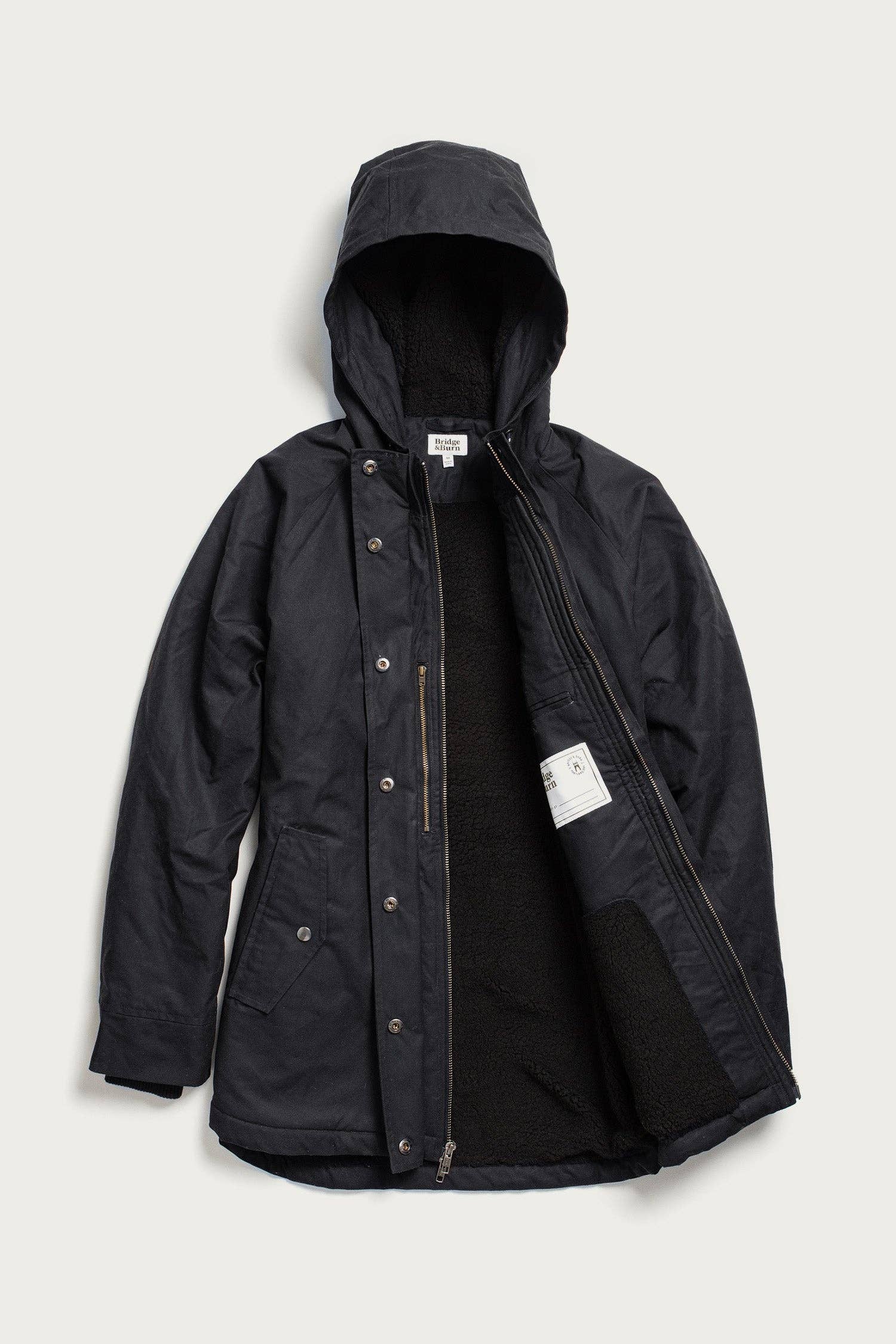 Parka Sequoia in cotone cerato nero