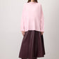 Maglione basic a collo alto in maglia rosa