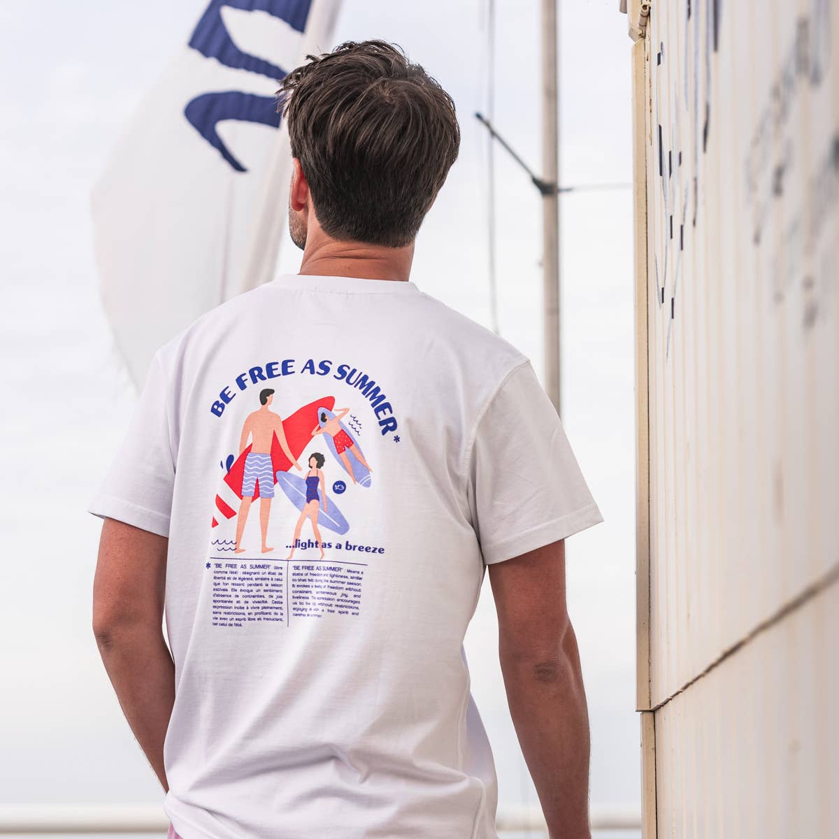 T-shirt Surfer in Cotone Biologico Bianca