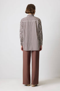 Camicia oversize a righe verticali in viscosa