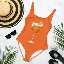 Costume intero arancione con stampa Spritz Club